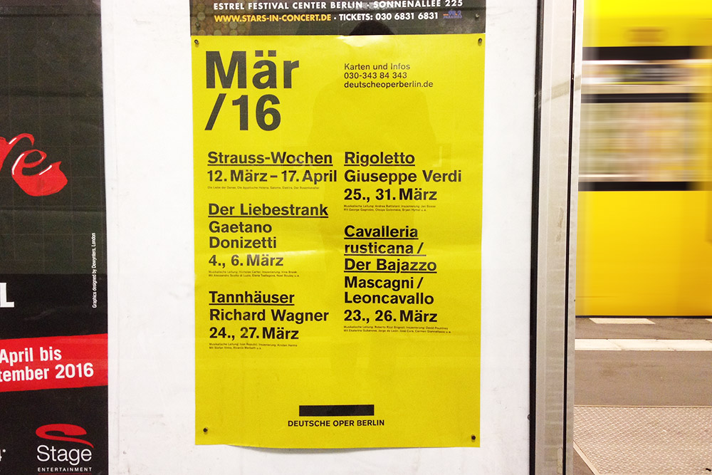 BOM - Büro Olli Meier - Deutsche Oper Berlin, Poster, Monatsvorschau, Grafikdesign, Design, Typografie, Typo